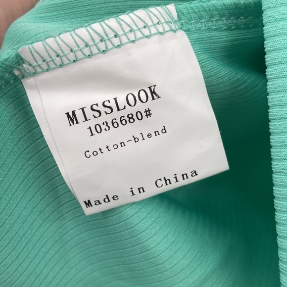 MISLOOK Mint Green 1/4 Button Pullover Lightweight Sweater Small - Picture 10 of 10
